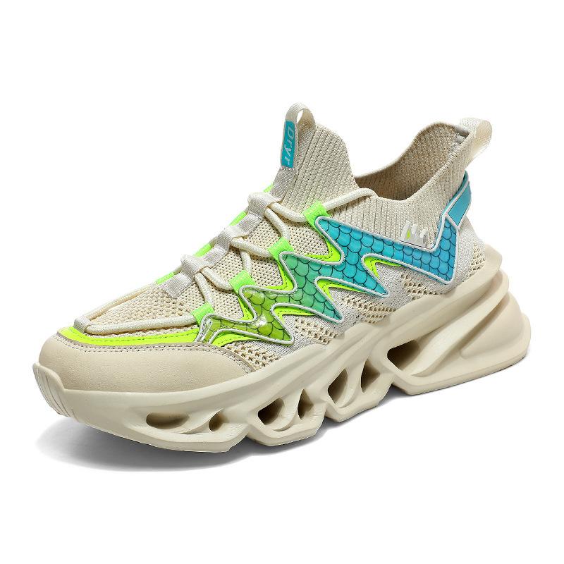 Men's shoes summer new fly-woven breathable running shoes men's blade platform casual sports shoes