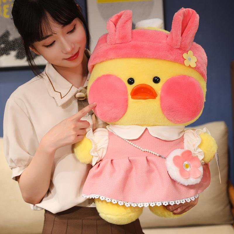 Internet celebrity hyaluronic acid duck plush doll doll cute little yellow duck toy doll birthday gift