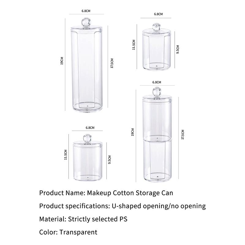 Round Acrylic Cotton Swab Box With Lid Dustproof Makeup Cotton Storage Toothpick Organizer Box
