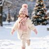 Winter Gift Set for Boys Girls Hat Gloves Scarf Kids, Warm Knitted Pompom Hat, Cute And Kids Bunny Embroidery, Cozy Ages 2 to 6