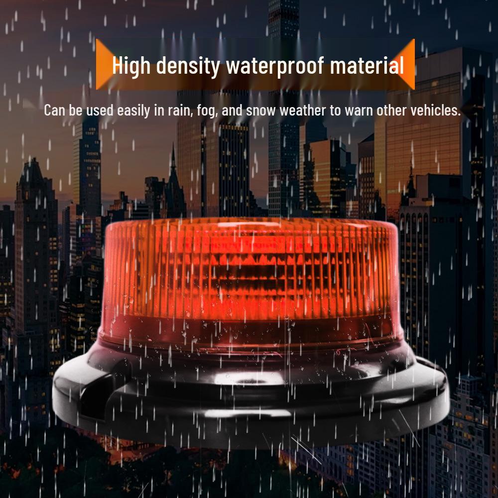 Solar-Powered Magnetic Car Roof Strobe Light for Night Parking and Accident Prevention.