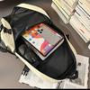 School bag high value letter backpack couple solid color casual simple light outdoor commuting large capacity