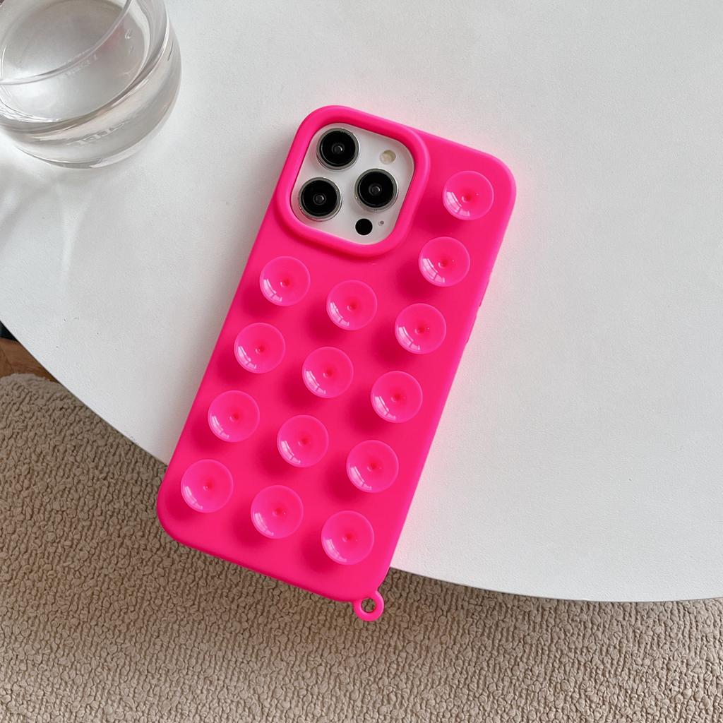 Phone Case For iPhone 16 11 15 Pro Max 14 Plus 12 13 Pro 7 8 Plus XR X XS SE2 3D Suction Cup Airbag Transparent Shockproof Cover