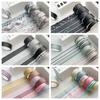 6Rolls/box DIY Handbook Gift Decoration Material Colorful Wrapping Paper Stickers Plaid Washi Tape
