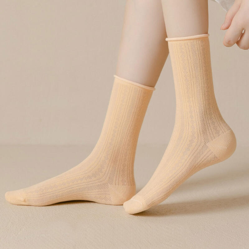UT Dol Dol Thin Cotton Non-Compression See-Through Stockings Socks