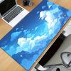 Starry Night Village Large Desk Mat, Blue Swirl Sky Moon Town Landscape Extended Gaming Mouse Pad, Non‑Slip Keyboard Table Mat