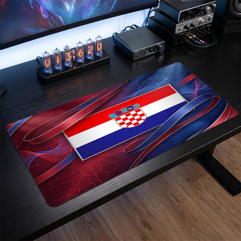 Croatia Football Crest Mouse Pad, Extended Non Slip Rubber Desk Mat for Gaming Office Laptop Fan Gift