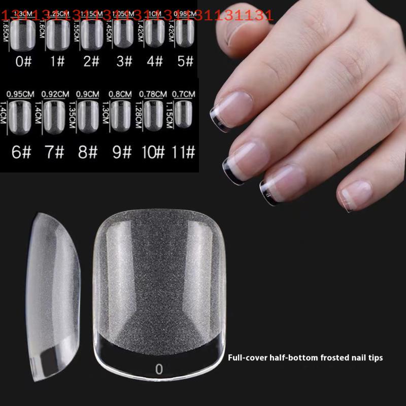 Soft Gel False Nail Tips 120/240/504/600Pcs Semi-matte Finish Square Almond French Coffin Full Cover Extensions Fingertip Set