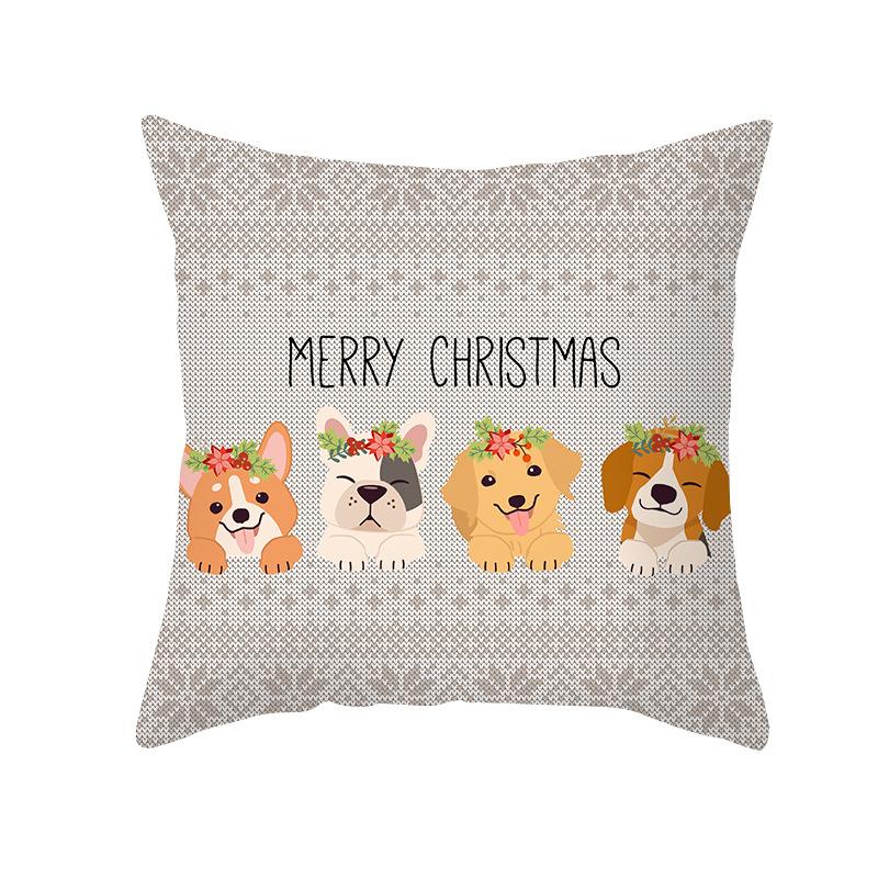 Christmas Pillow Case Small Animal Print Peach Skin Pillow Case Home Pillow Sofa Cushion