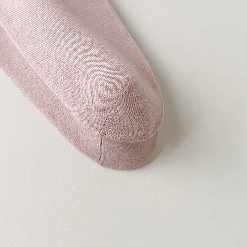 Pink Style Women's Cotton Socks Solid Color Comfortable Suede Daily Mid-tube Socks