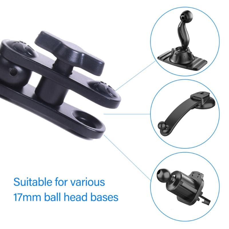 Aluminium 17mm Kugelhalter Verlängerungsadapter, Rotationsverlängerungsstange für Auto Lüftungsschlitz Armaturenbrett Handyhalter