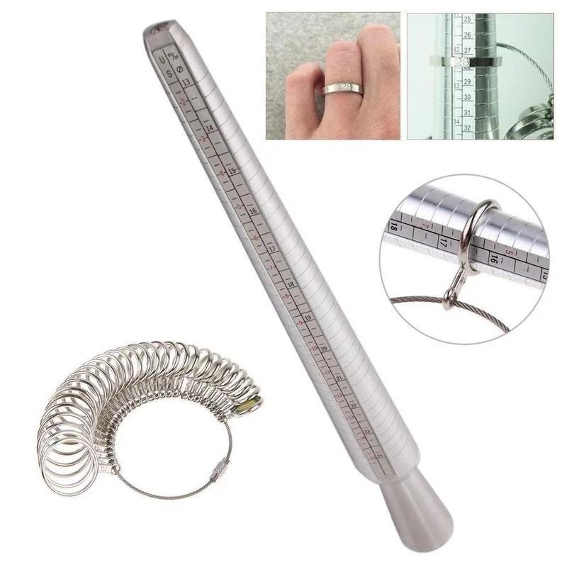 4-in-1 Ring Mandrel: Finger Size Measurement Tool for Ring Sizing Adjustment Correction & Shaping