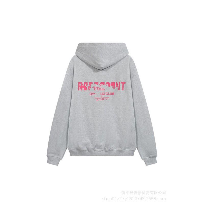 Oversized Cotton Hoodie Men Women Fall Streetwear Letter Print Loose Fit Casual Pullover