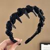 Retro High Skull Imitation Pearl Headband Anti-Slip Design Ribbon Decor Hair Hoop Retro Charm Hair Accessory