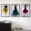 Abstract Watercolor Painting Dancing Skirt Girl Poster Canvas Painting Art Print Picture Decoration Modern Home Decoration No Frame