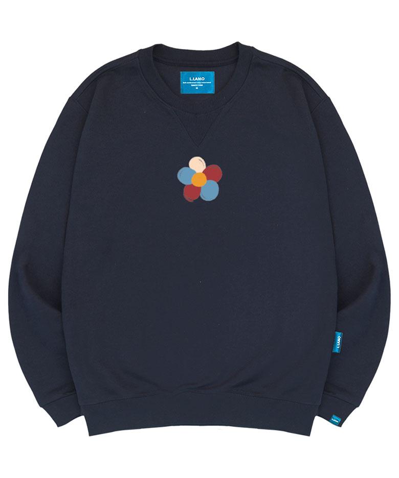 Ellamo Fleece-Lined Medium Tricolor Sweatshirt Unisex Big Sizes S~4Xl