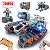 724 szt. 4 w 1 City Techniczny Programowalny Samochód RC Robot Zestaw Budowlany Stem Samochód Wyścigowy Klocki Zabawki dla Dzieci w Wieku 6-16 Lat Prezenty dla Chłopców