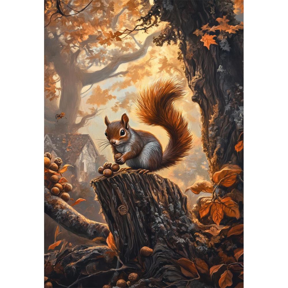 5D Diy Diamond Painting Cross Stitch Embroidery Vintage Woodland Animals Full Round Drill Home Decor Wall Art Gift