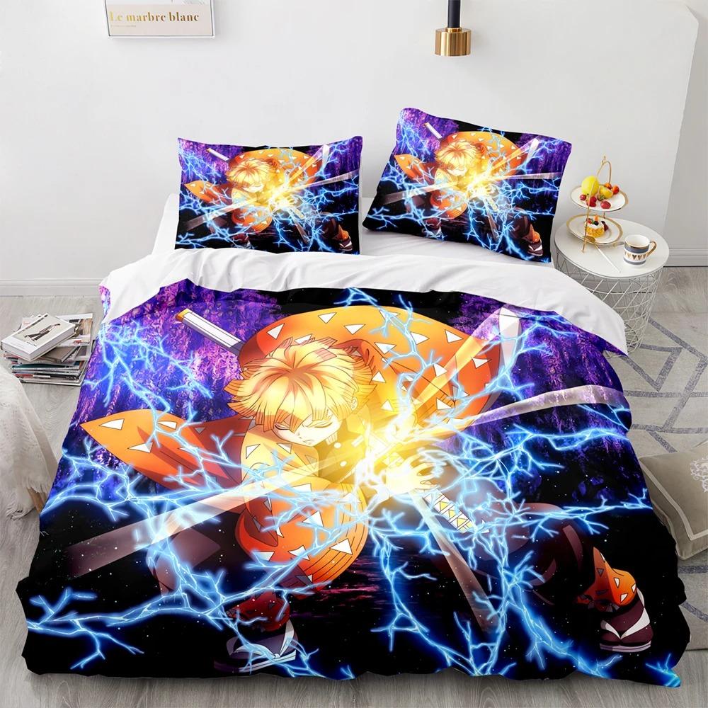 Juego de Cama de Demon Slayer Individual Twin Full Queen King Size Anime Kawaii Juego de Cama Aldulto Niño Dormitorio Juegos de Funda Nórdica 3D