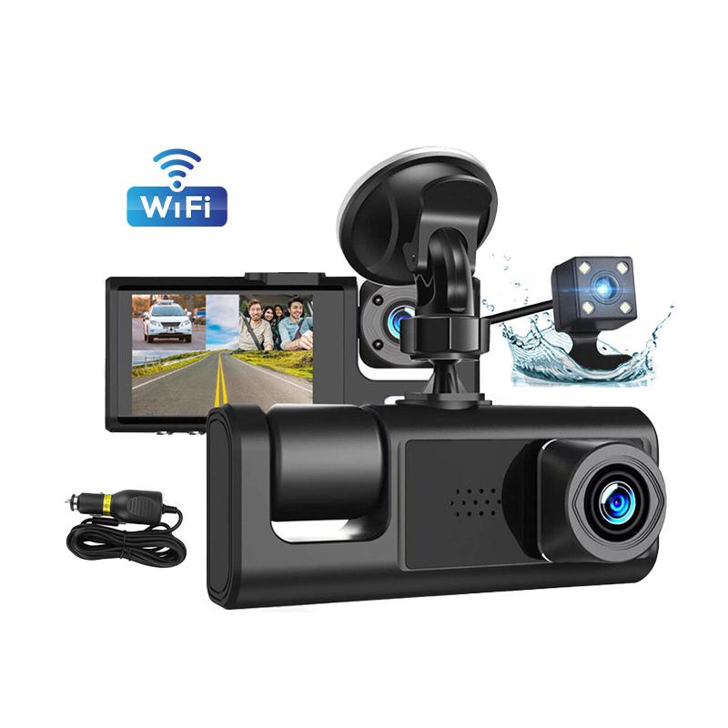 Dash Cam WIFI GPS Car DVR Mini Camera Video Dashcam Dual Lens Drive Recorder Black Box 24 Hour Monitoring Night Vision