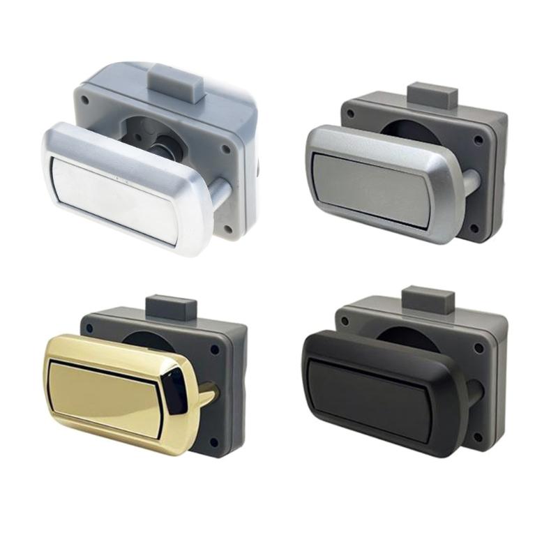 Push Lock Easy Install Keyless Drawer Lock Plastic & Metal Push Button Latches Simple Installation for Home Drawers