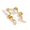 Geometric Titanium Steel Earrings For Women Unique Asymmetrical Studs Jewelry