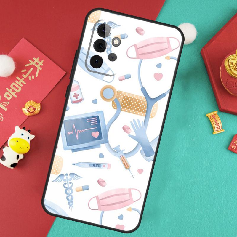 Cartoon Doctor Nurse Case For Samsung Galaxy A34 A54 A14 A15 A25 A35 A55 A53 A33 A13 A52 A32 A12 A51 A71 Cover