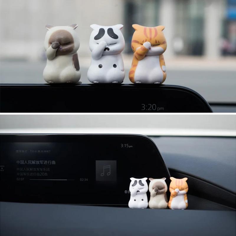 1pcs Cover Your Face Cat Figure Cartoon Anime Peripheral Kitten Doll Toy Cake Ornaments Kawaii Desk Car Interior Accessories