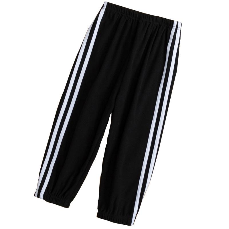 Unisex Kids' Double-Sided Fleece Casual Pants with Double Stripes for Fall/Winter