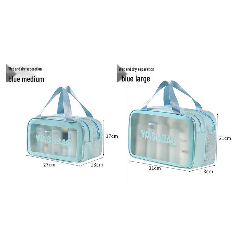 Waterproof PU Toiletry Bag - Portable, Large Capacity, Visible Storage for Cosmetics