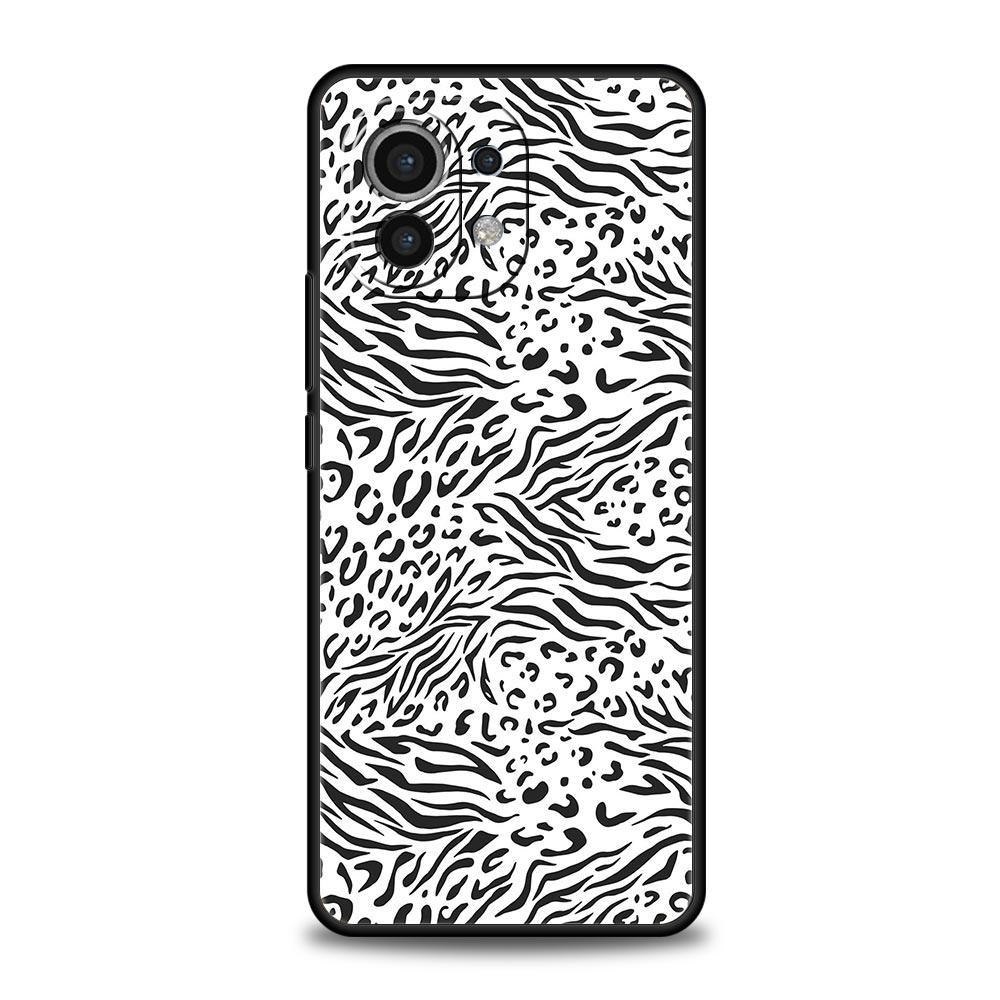 Cow Zebra Pattern Phone Case For Xiaomi 13 12 11 Lite 12T 11T 10T 9T Mi Poco X5 M4 M3 X4 X3 Pro F5 F4 F3 GT 5G Black Cover Shell