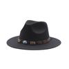Hot-selling top hat, ethnic style cow head, western cowboy top hat, rolled brim, retro riding hat, woolen felt hat