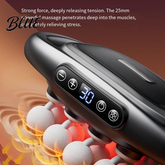 Deep Tissue Massage Roller Multi-Head Muscle Massager for Back Legs And Waist Dual-mode Kneading with Adjustable Intensity Professional Handheld