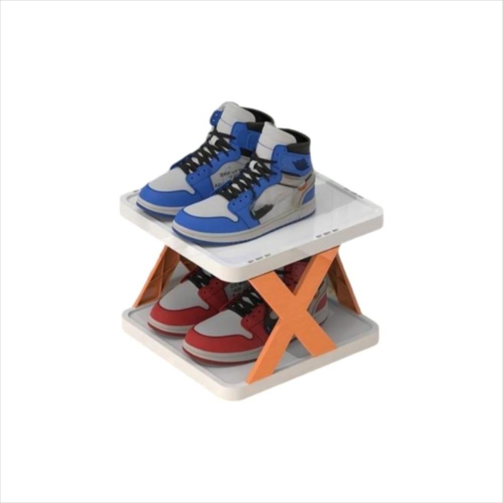 

Detachable Shoes Storage Organizer X-Shaped Multi Layer Simple Shoes Shelf Student Dormitory Orange-2 Layer