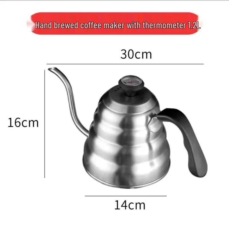 304 Stainless Steel Pour-Over Coffee Pot with Thermometer