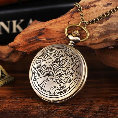 Montre de poche à quartz avec pendentif en pierre précieuse mystérieuse Doctor Strange, collier nostalgique, cadeau pour hommes et femmes