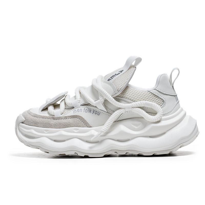 Fashion Designer Green Men's Trendy Sneakers Breathable Lace-up Chunky Casual Sneaker Male Platform Trainer Streetwear Running Shoes Men