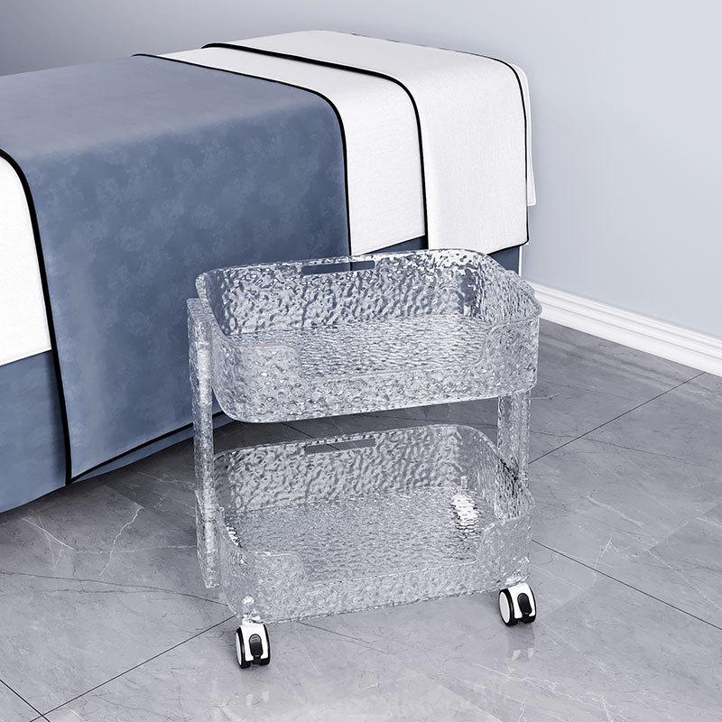 Bathroom Acrylic Cosmetic Organizer - Light Luxury Water Wave Pattern Storage Rack