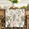 Daisy Eucalyptus Lavender Floral Leaves Summer Table Runner Spring Kitchen Dining Table Decoration for Home Party Decoration