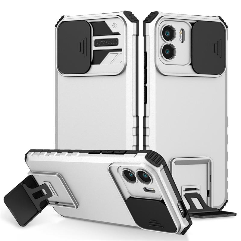 For Xiaomi Redmi A1 Case Slide Camera Protection Kickstand Holder Phone Cases For Redmi A1 A 1 RedmiA1 1A 6.52 Armor Back Cover