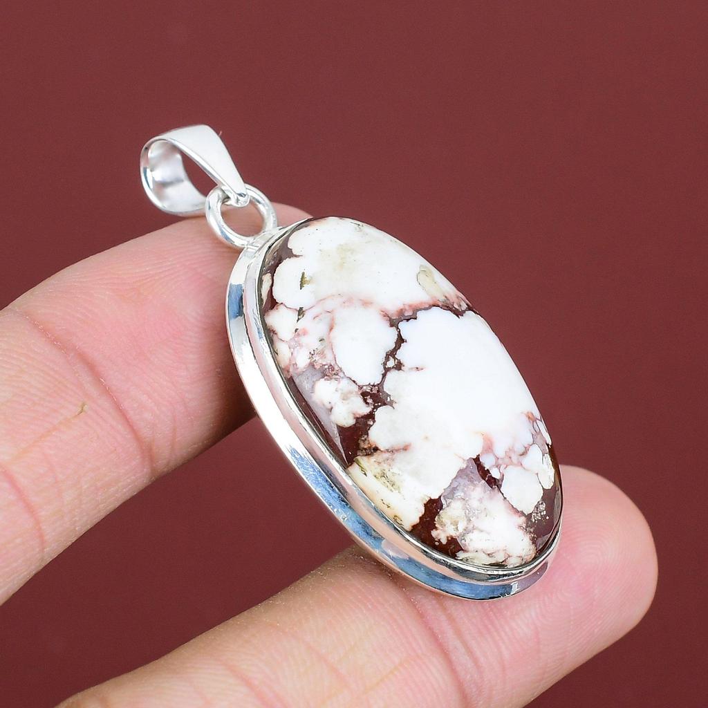 Wild Horse Magnesite Pendant Genuine Gemstone Pendant 925 Sterling Silver Pendant Wild Horse Magnesite Jewelry Gift For Him Handmade Pendant