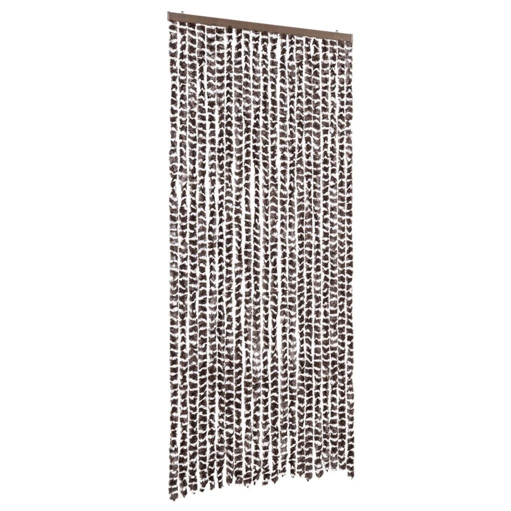 VidaXL Insektenschutz-Vorhang Braun und Weiß 90x220 cm Chenille