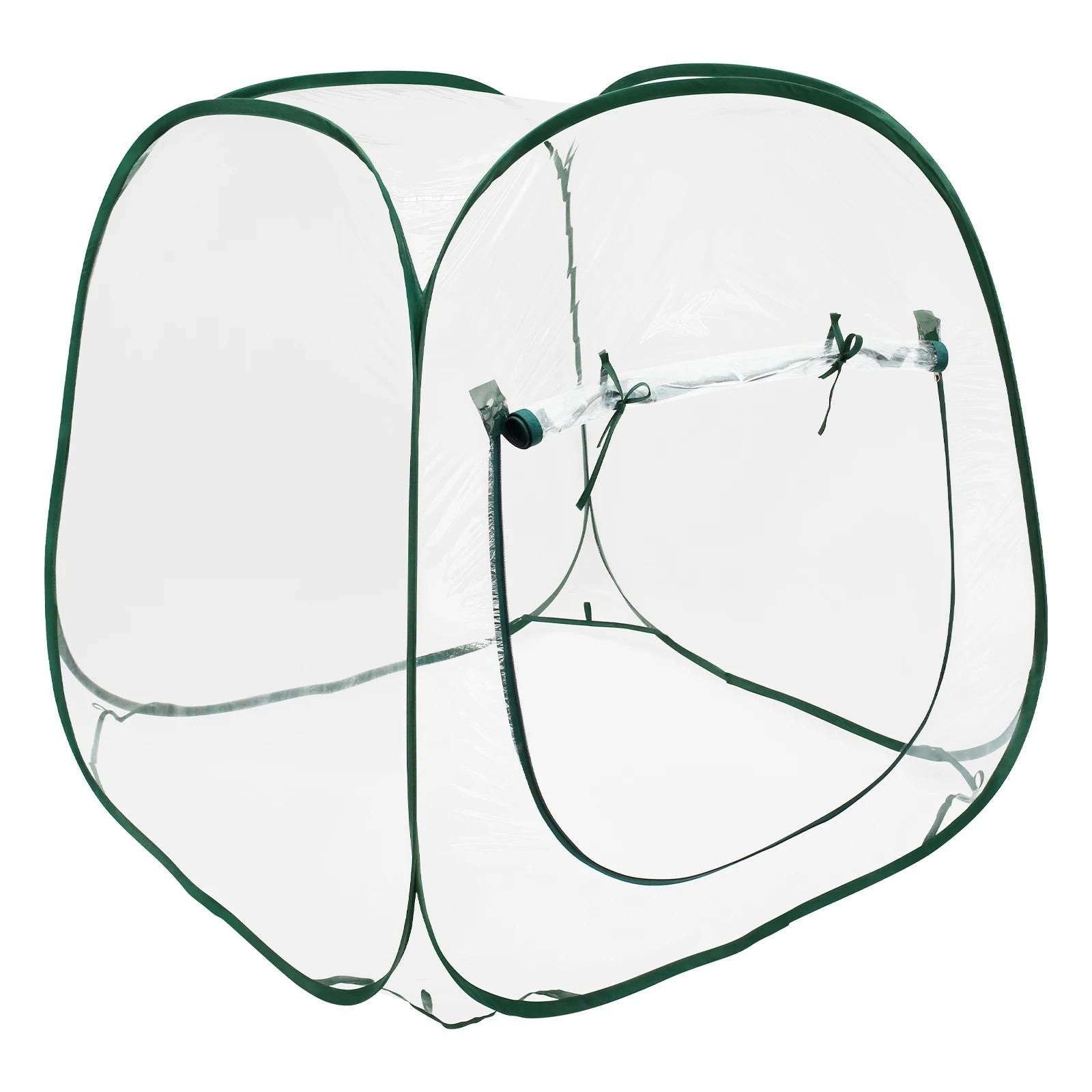 

Мини-теплица складная раскладная маленькая теплица с сумкой для хранения многофункциональная мини-палатка для растений для садоводства в помещении и на открытом воздухе 98x98x98cm зелёный