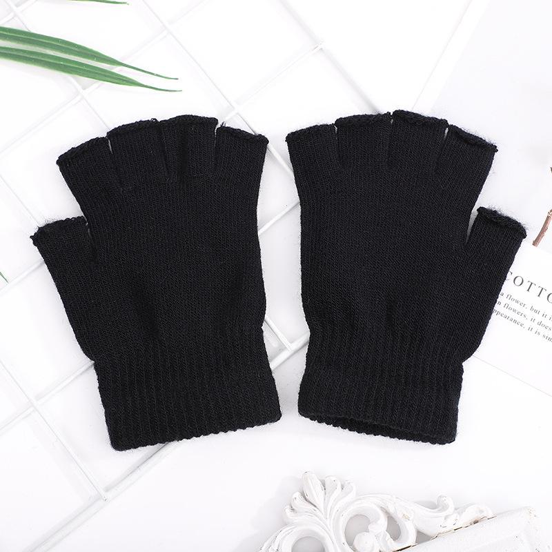 Unisex Touchscreen-Compatible Fingerless Knit Gloves for Autumn/Winter