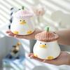 Ceramic Mug with Lid Cute Cartoon Hat Duck Mug Household Coffee Cup Breakfast Milk Cup Beautiful Water Cup