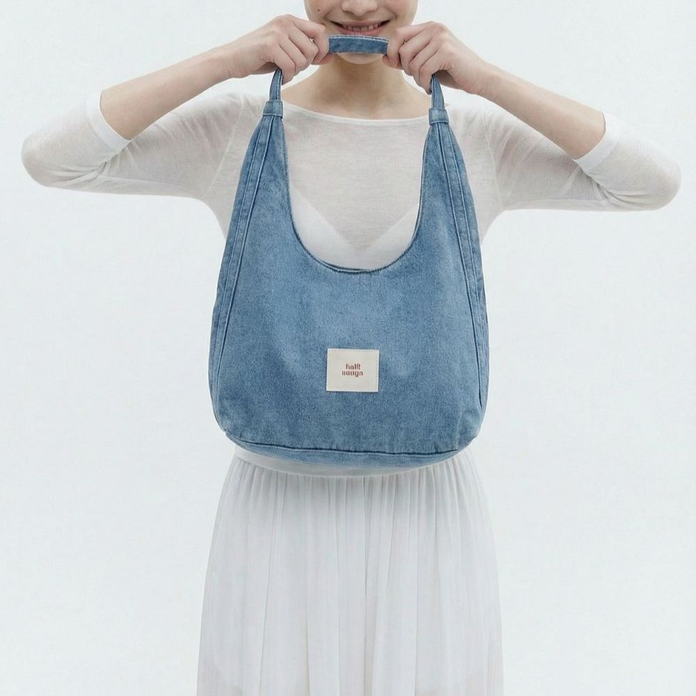 Fluit Studio Thick Denim Triangle Denim Shoulder Bag Handbag