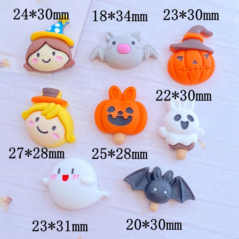 

10Pcs New Cute Mini Halloween Series Flat back Resin Cabochons Scrapbooking DIY Jewelry Craft Decoration Accessorie