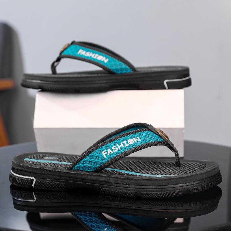 

Flip-flops men s 2025 summer new breathable casual non-slip slippers classic foot-pinching cool slippers Flip-flops 38 чёрный