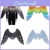 Deslumbrante Conjunto de Acessórios de Asas de Anjo Pretas e Brancas Oversized Perfeito Para Halloween e Mardi Gras