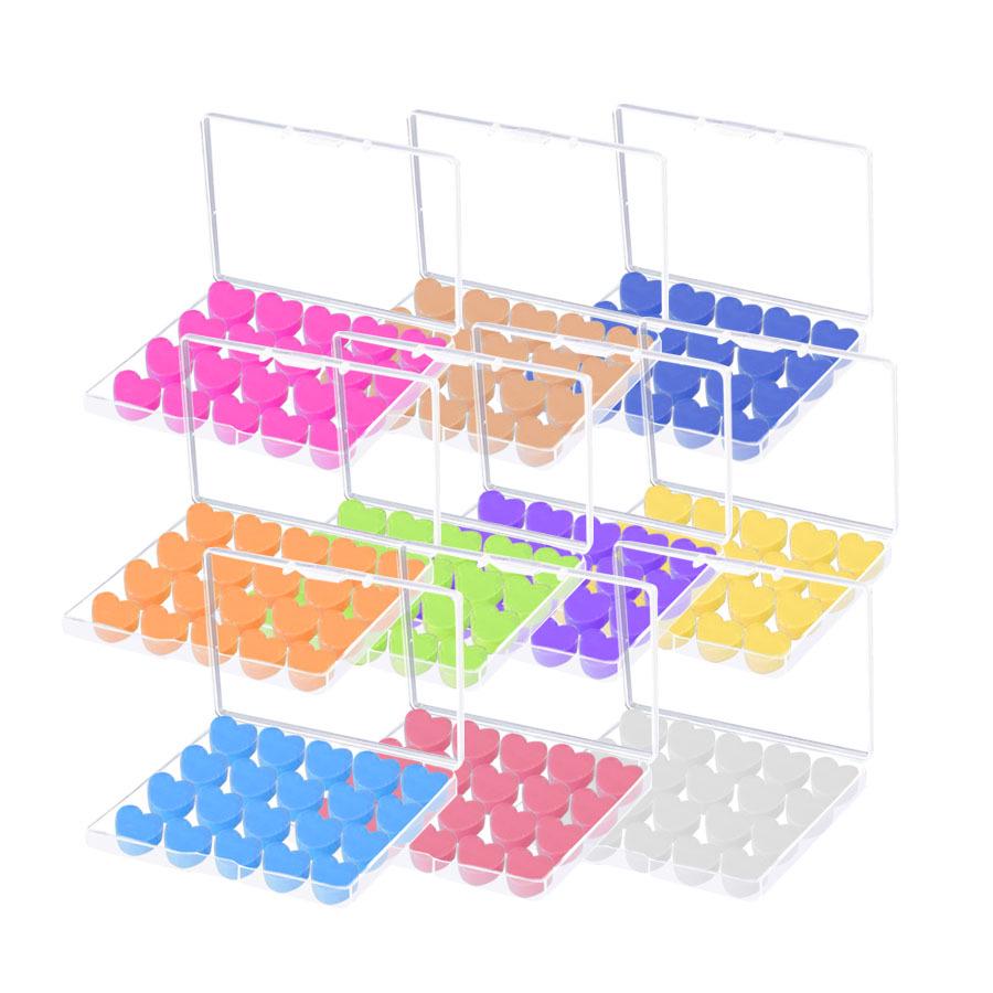 Heart-Shaped Silicone Earplugs Set - 20 Pieces, Noise-Reducing, Perfect for Swimming and Sleep